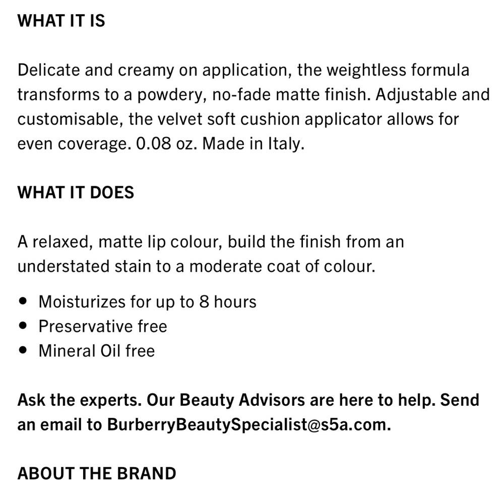 Burberry Lip Velvet NEW IN BOX - Picture 6 of 11